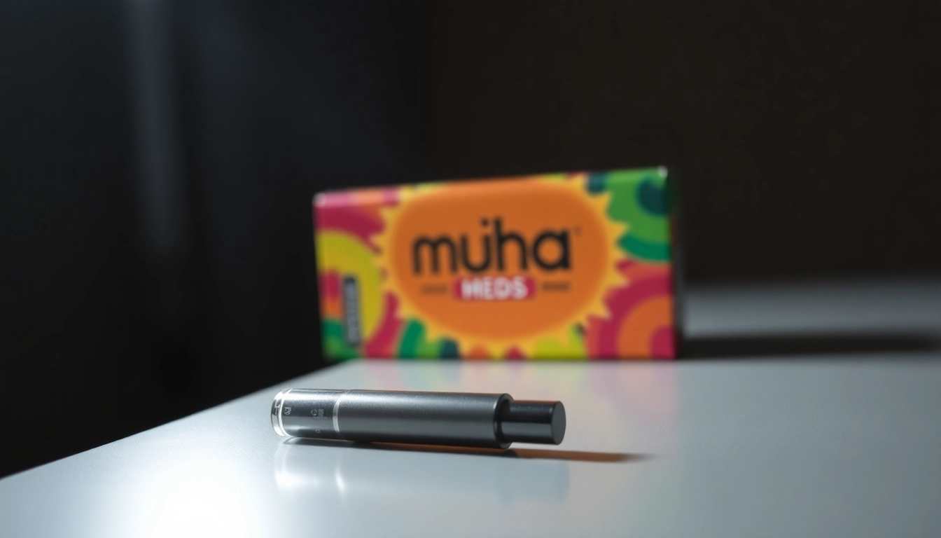 Discover the unique design of Muha Meds Pre-Filled Disposables showcasing vibrant packaging and sleek vape pen.