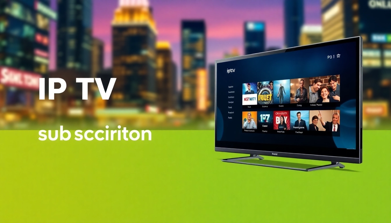 Promote abonnement iptv with a sleek device streaming diverse channels, symbolizing high-quality viewing.