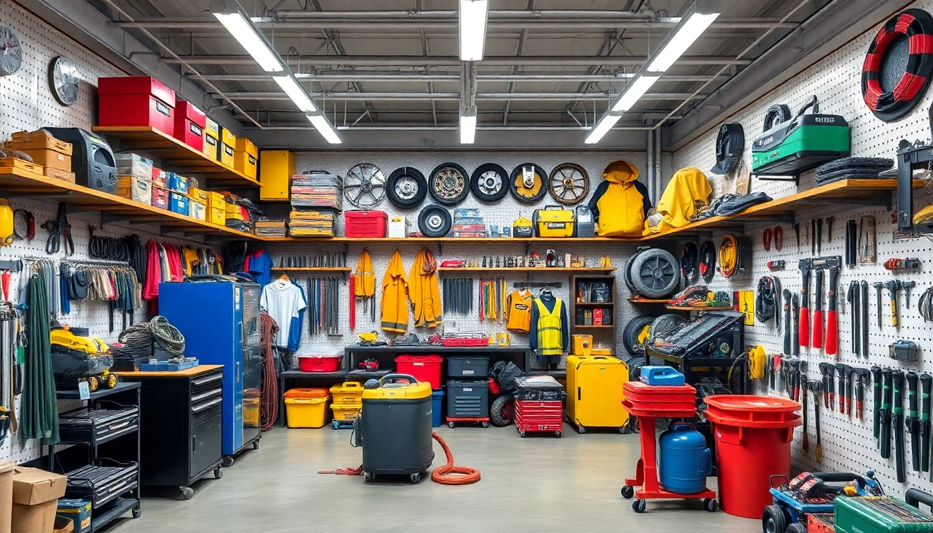 Browse a diverse selection of welding supplies near me, featuring tools and safety equipment in a bright showroom setting.