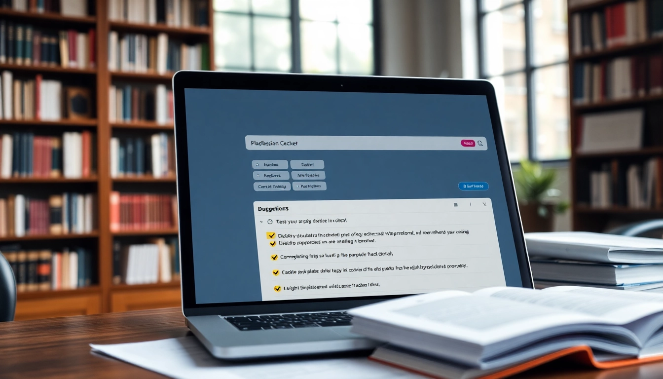 Check your work using a powerful plagiarism checker on a modern laptop screen.