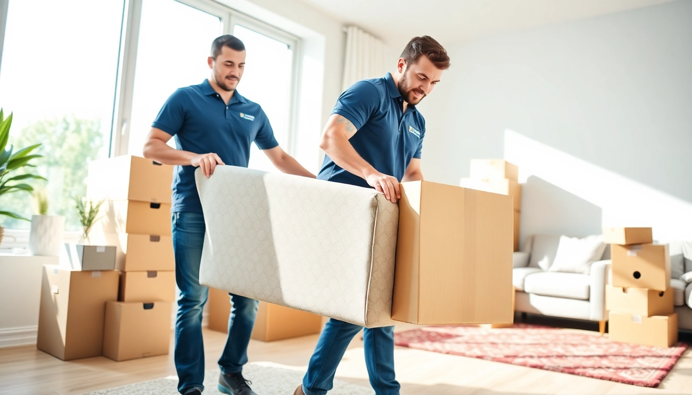 Movers Toronto expertly packing a sofa in a bright living room during relocation.