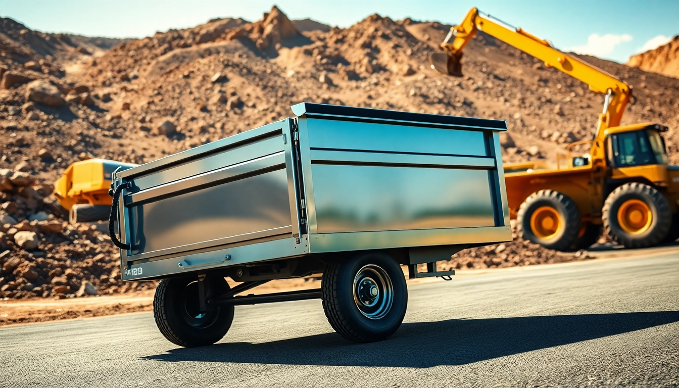 Find a high-quality dump trailer for sale near me in a construction setting.