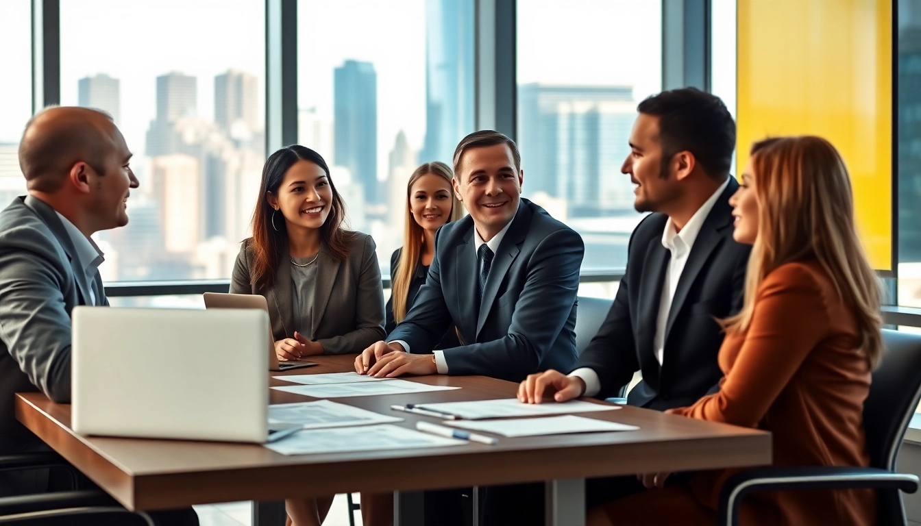 Professionals discussing the layoff Wells Fargo in a modern corporate setting.