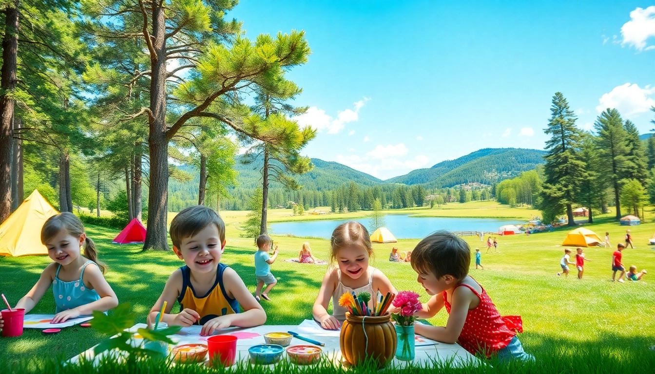 Children actively participating in holiday camps, enjoying arts and crafts, and outdoor activities.