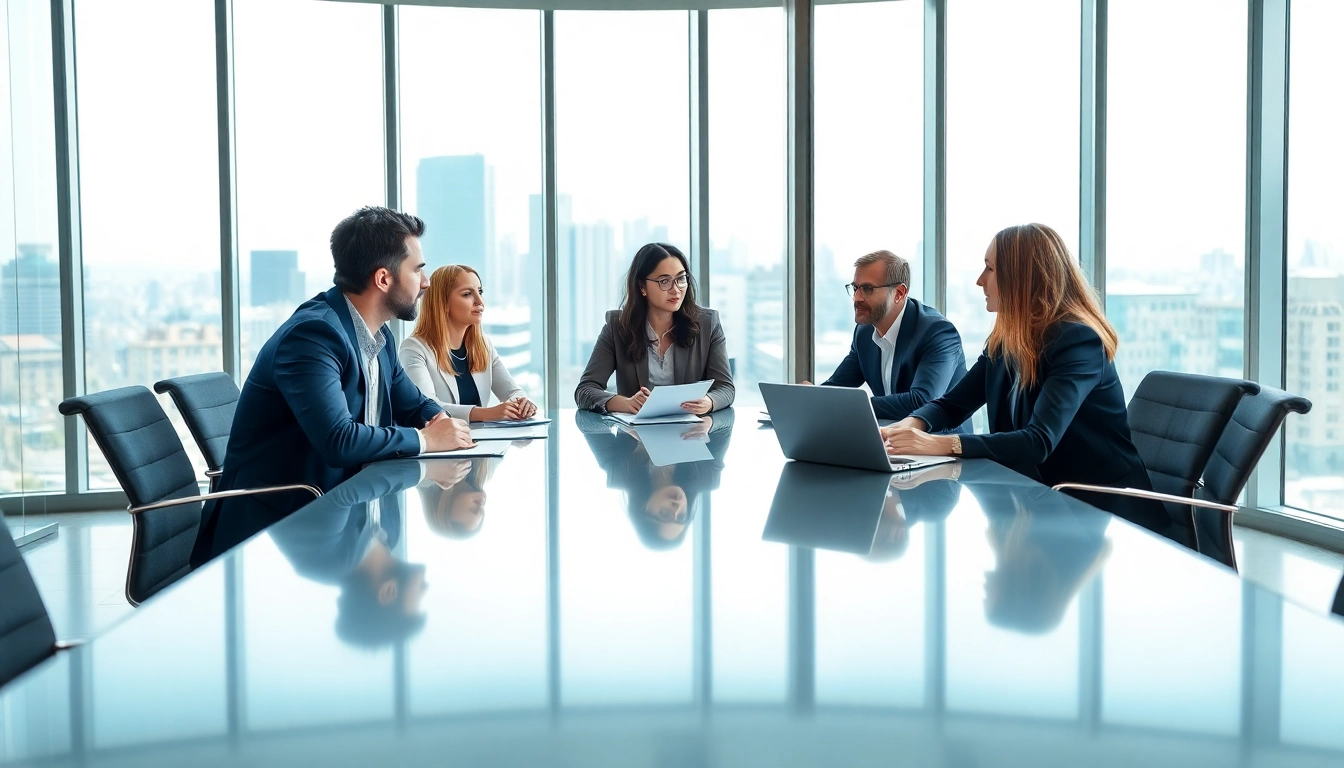 Engaged professionals collaborating in a modern office, showcasing Quickplus Business Consultants' expertise.